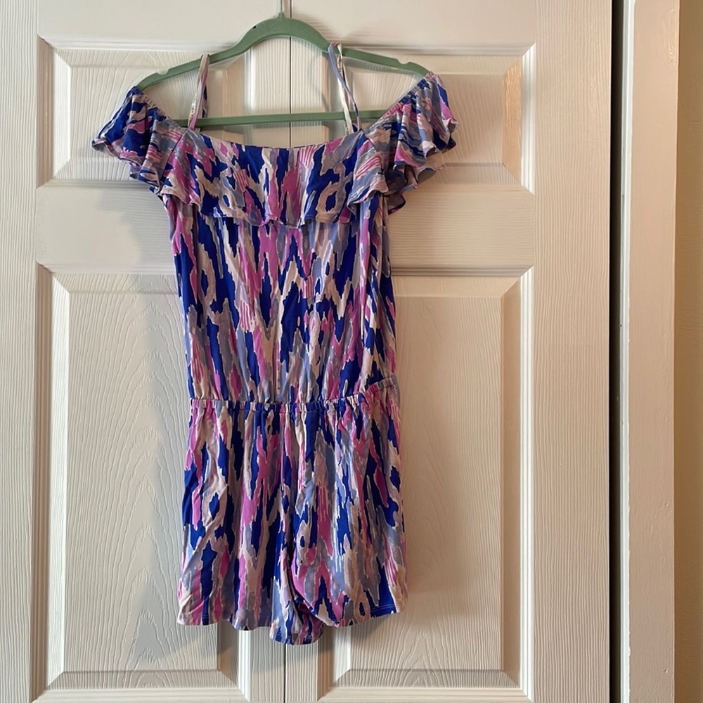 Lilly Pulitzer pink blue and purple romper